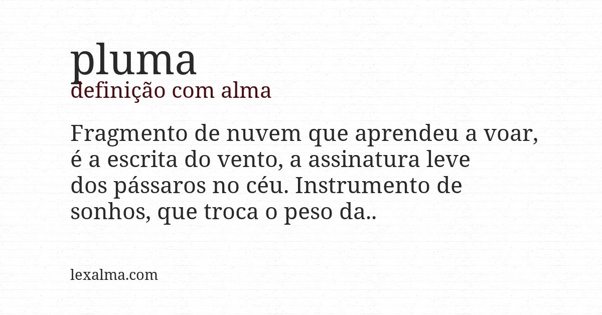 Definição com alma de pluma