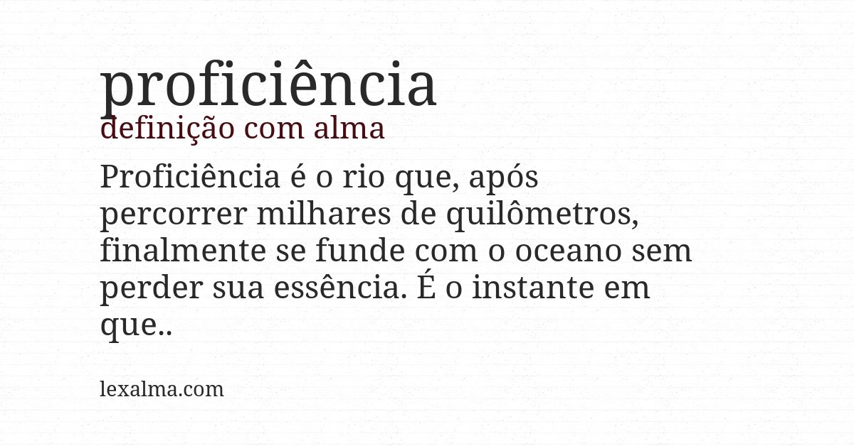 Definição com alma de proficiência