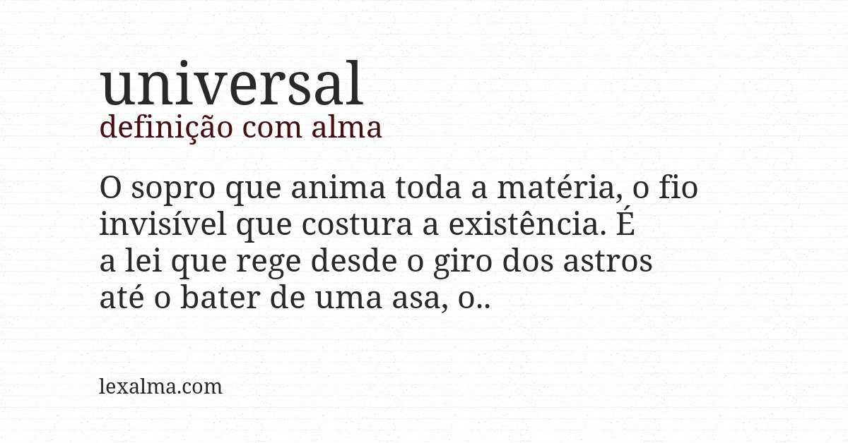 Definição com alma de universal