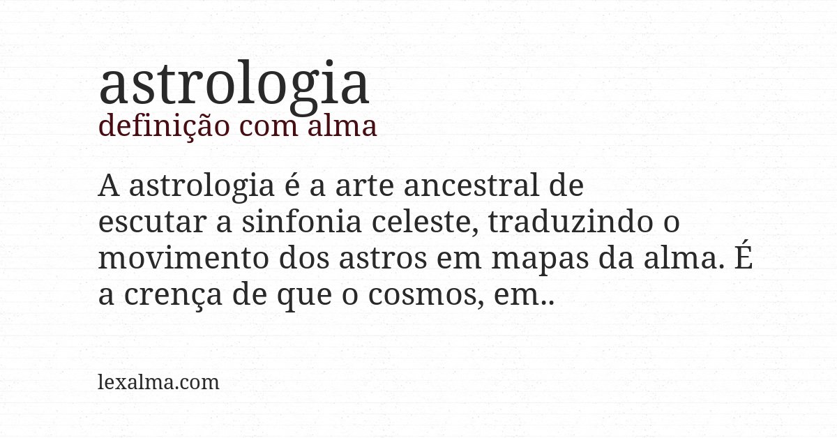 Definição com alma de astrologia