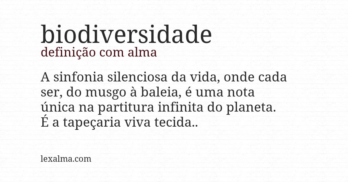 Definição com alma de biodiversidade