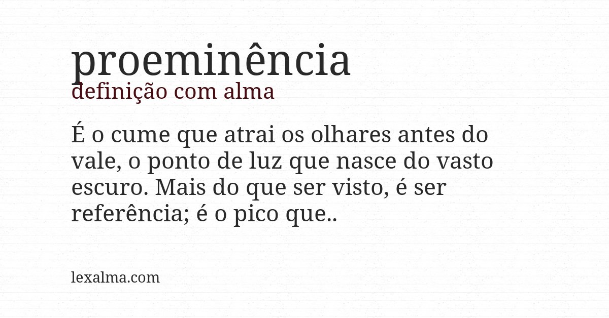 Definição com alma de proeminência