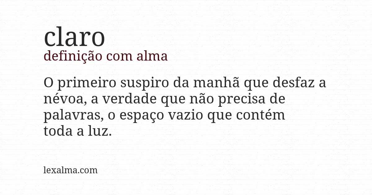 Definição com alma de claro
