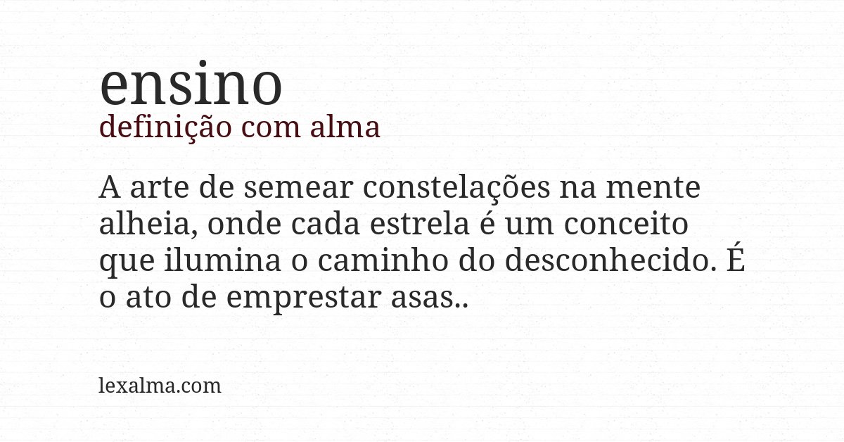Definição com alma de ensino