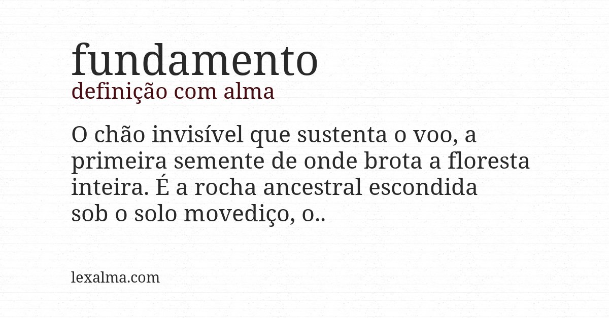 Definição com alma de fundamento
