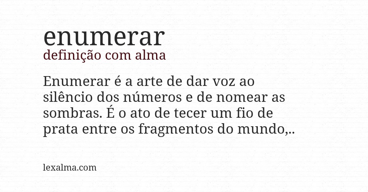 Definição com alma de enumerar