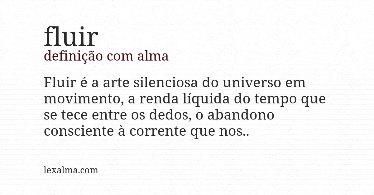 Definição com alma de fluir