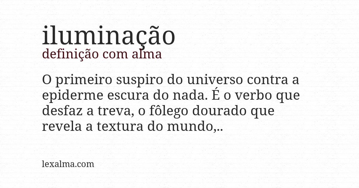 Definição com alma de iluminação
