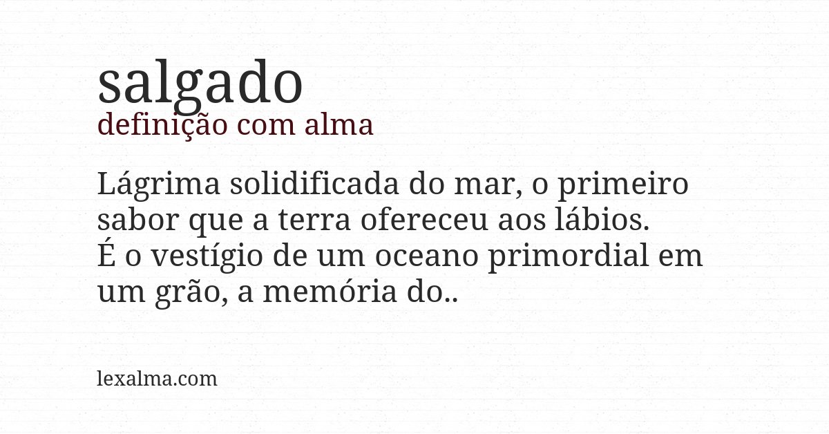 Definição com alma de salgado