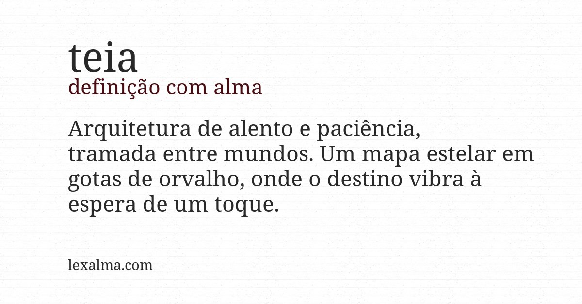Definição com alma de teia