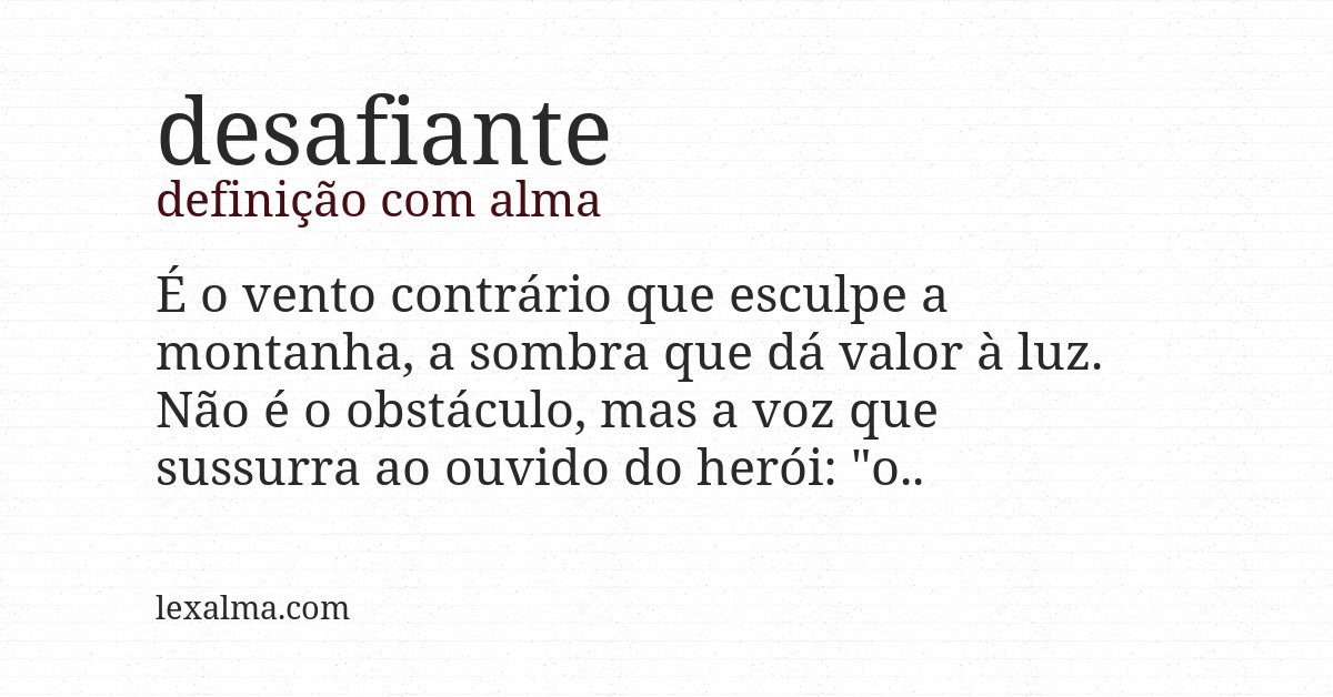 Definição com alma de desafiante