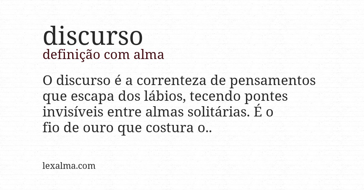 Definição com alma de discurso