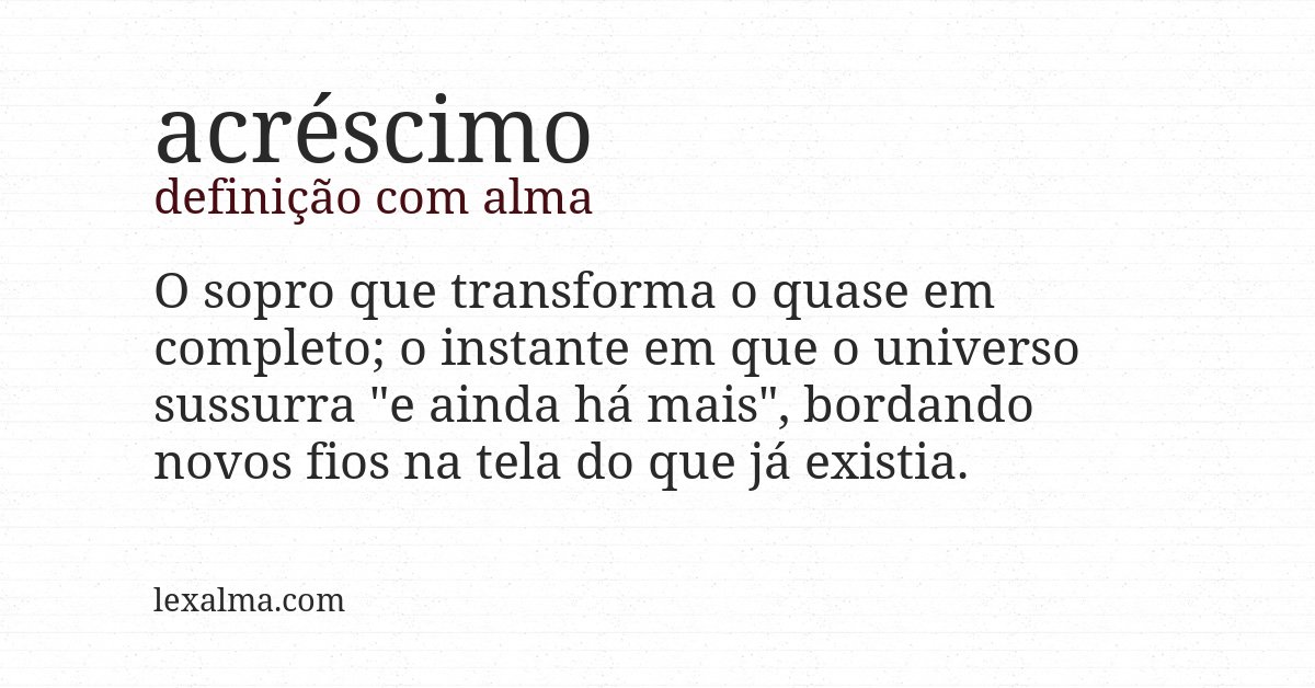 Definição com alma de acréscimo