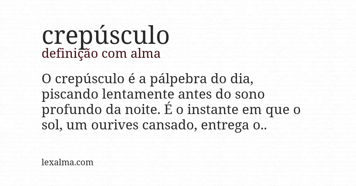 Definição com alma de crepúsculo