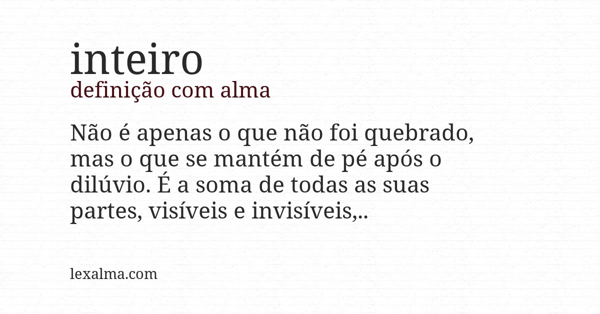 Definição com alma de inteiro