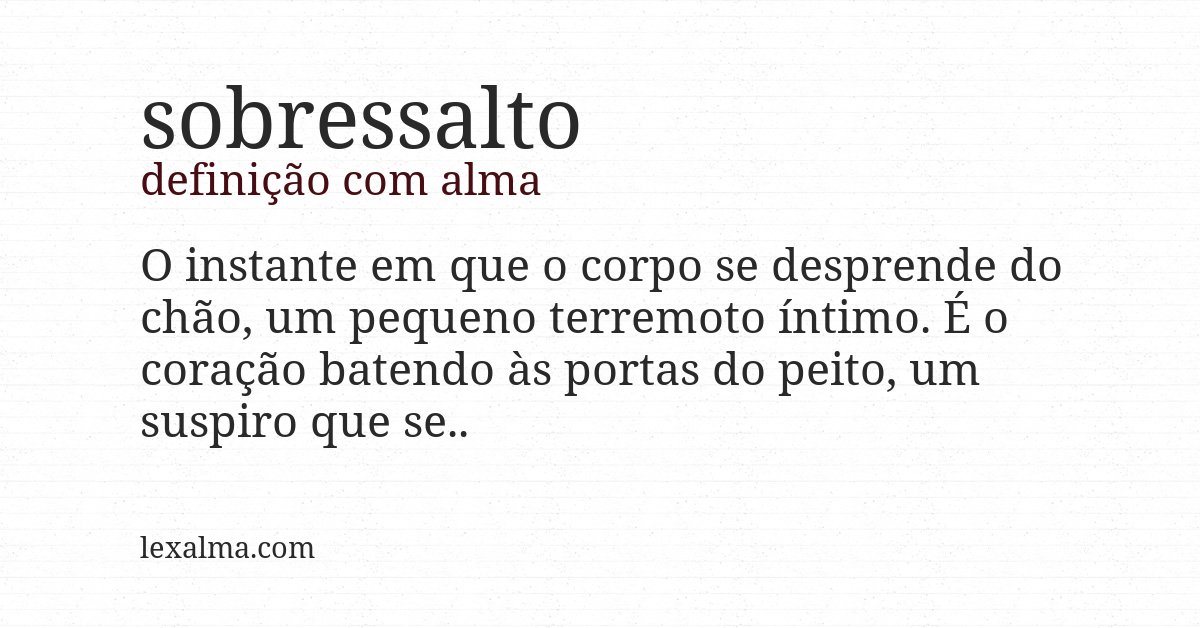 Definição com alma de sobressalto