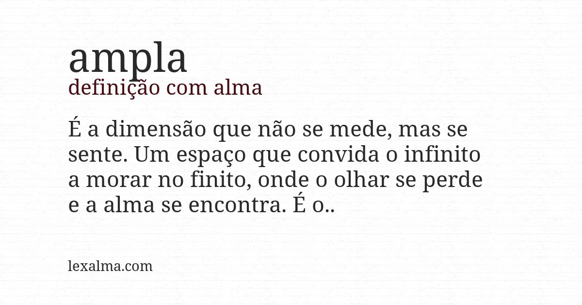 Definição com alma de ampla