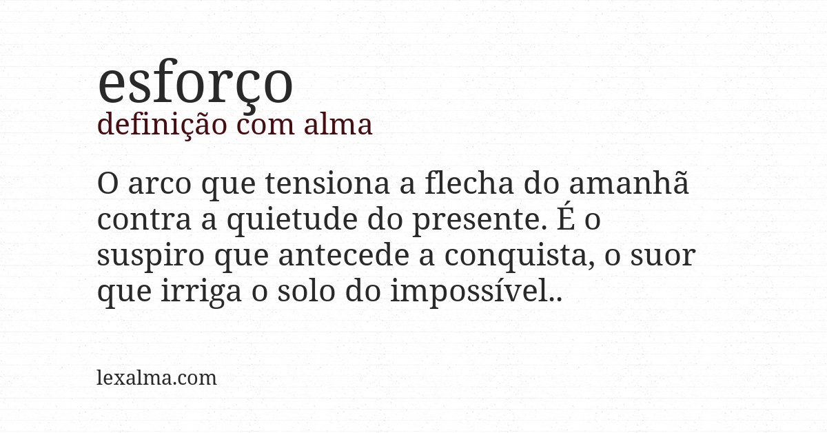 Definição com alma de esforço