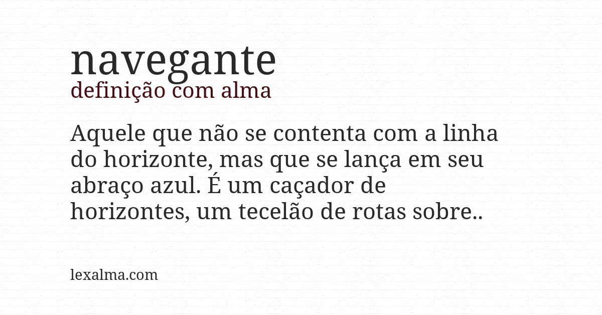Definição com alma de navegante