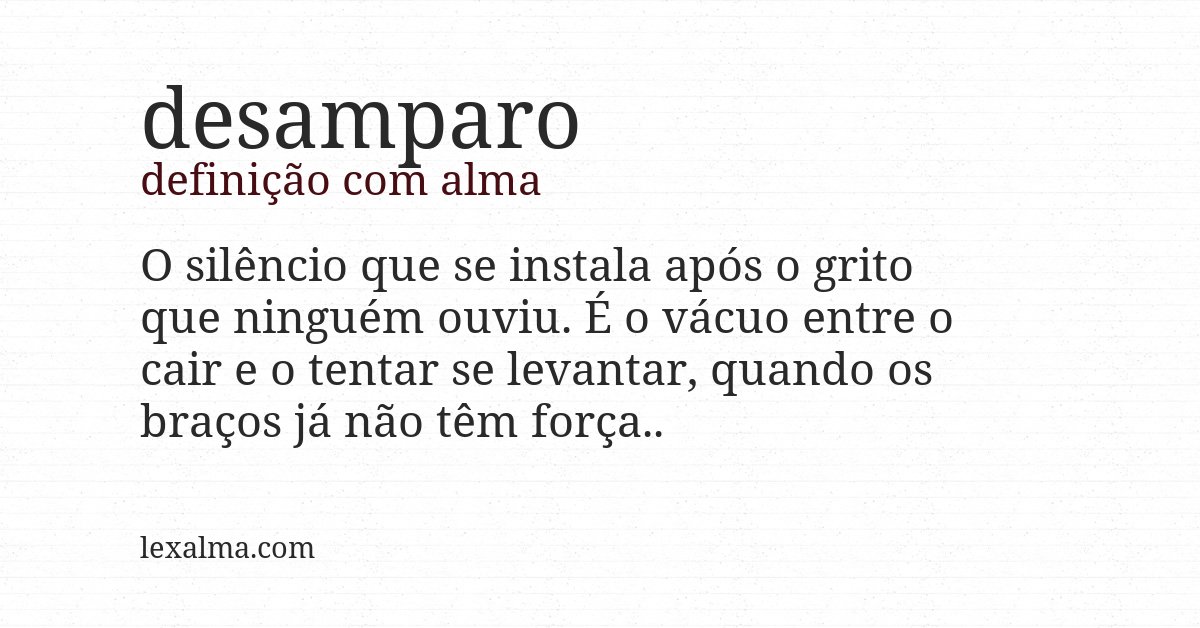 Definição com alma de desamparo
