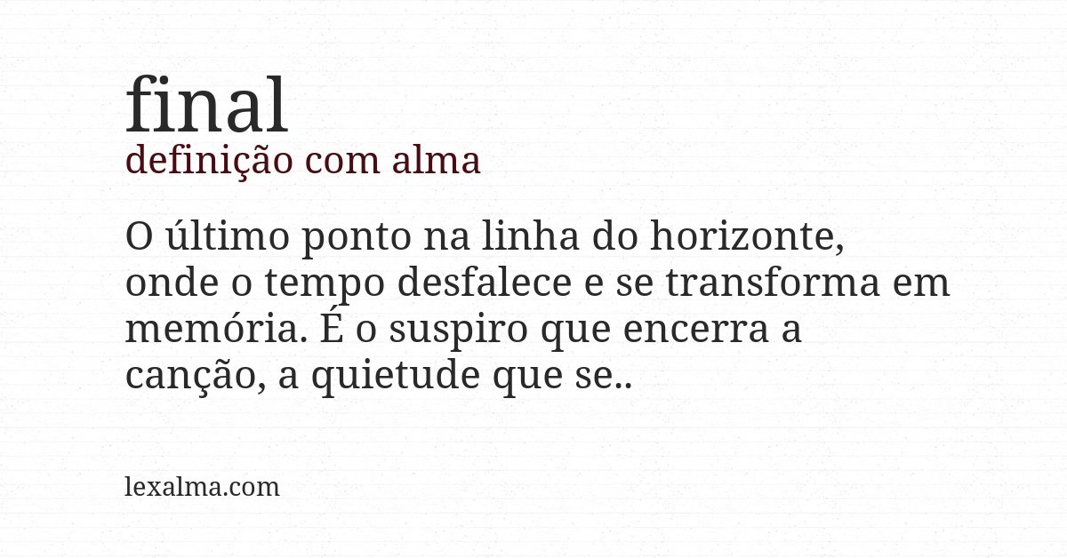 Definição com alma de final