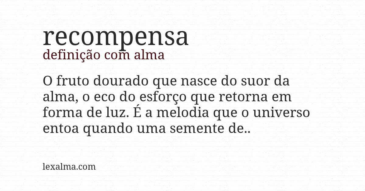 Definição com alma de recompensa