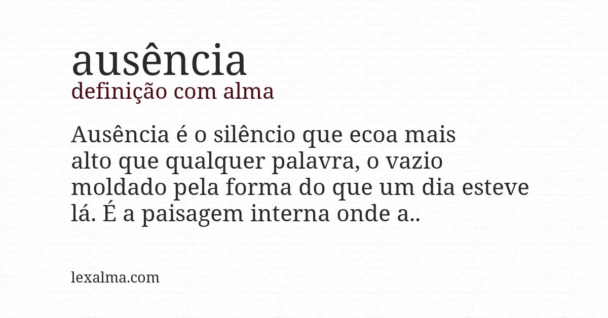 Definição com alma de ausência