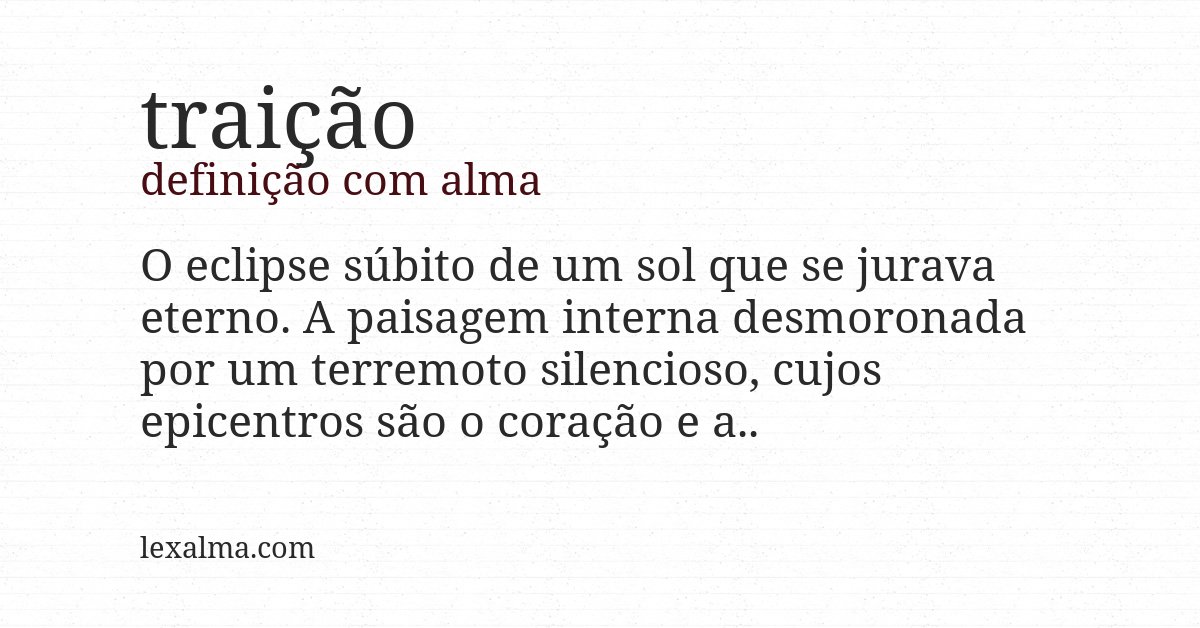 Definição com alma de traição