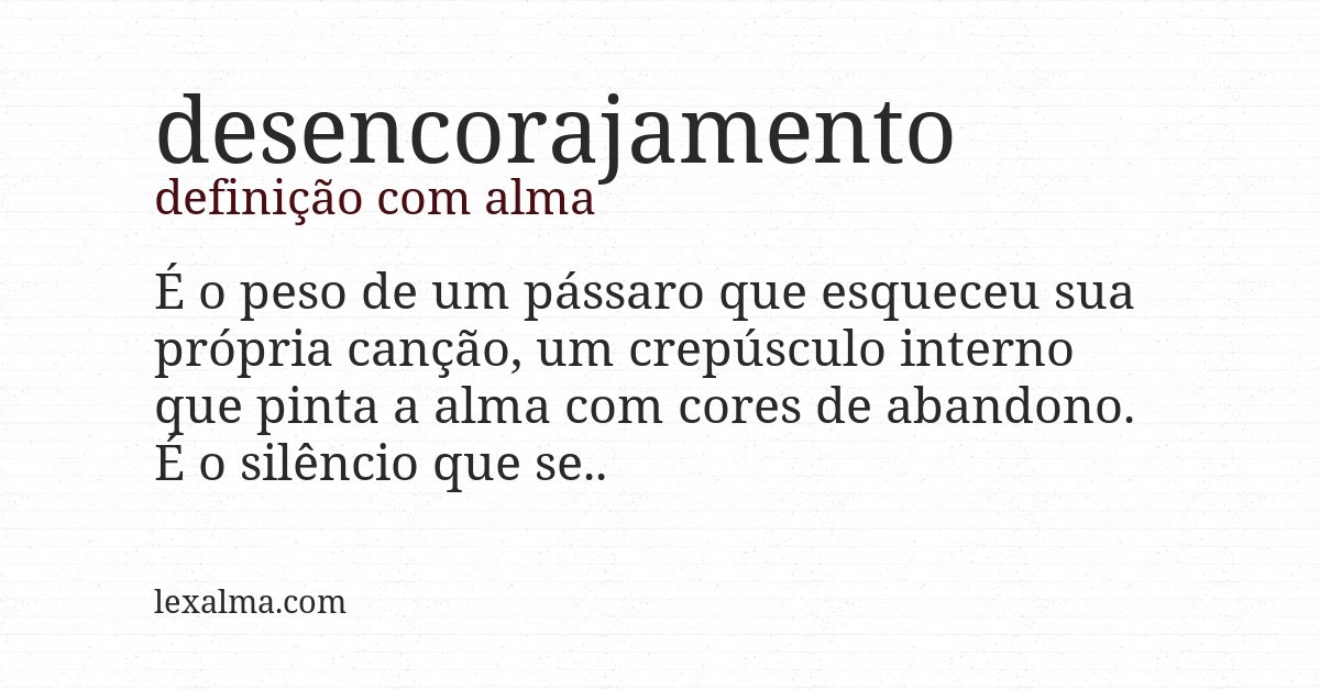 Definição com alma de desencorajamento