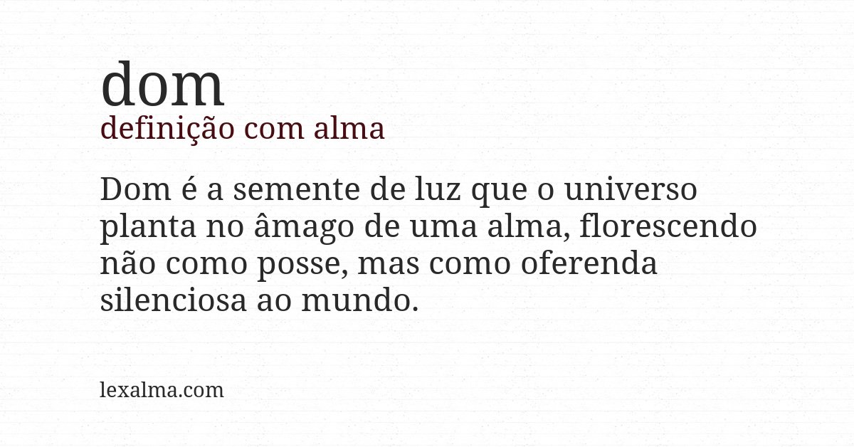 Definição com alma de dom