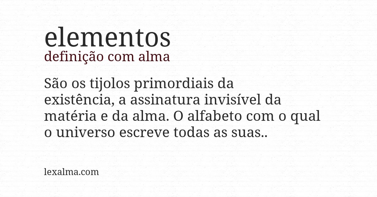 Definição com alma de elementos