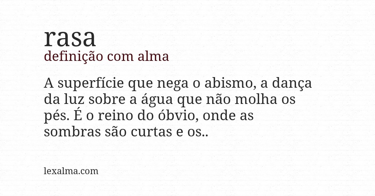Definição com alma de rasa