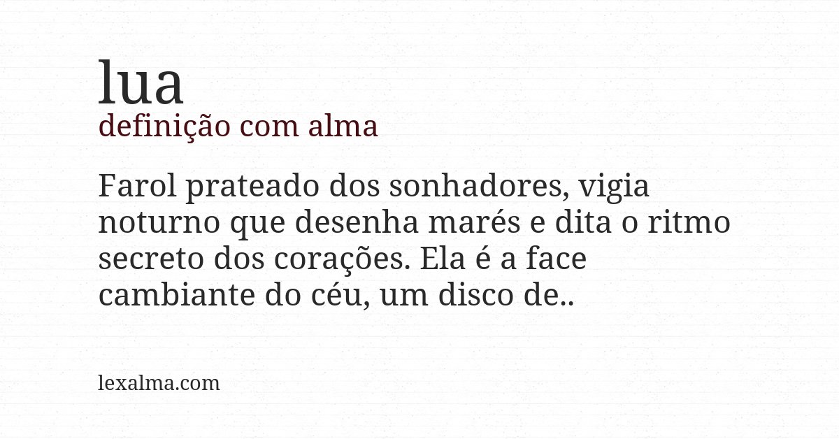 Definição com alma de lua