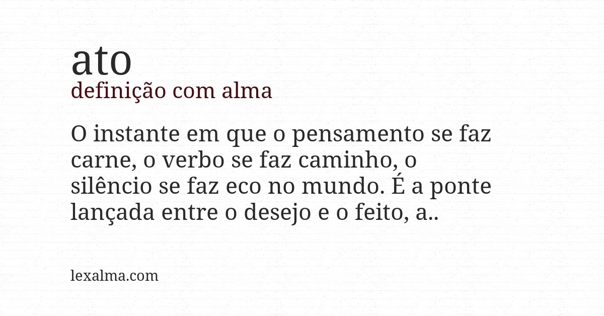 Definição com alma de ato