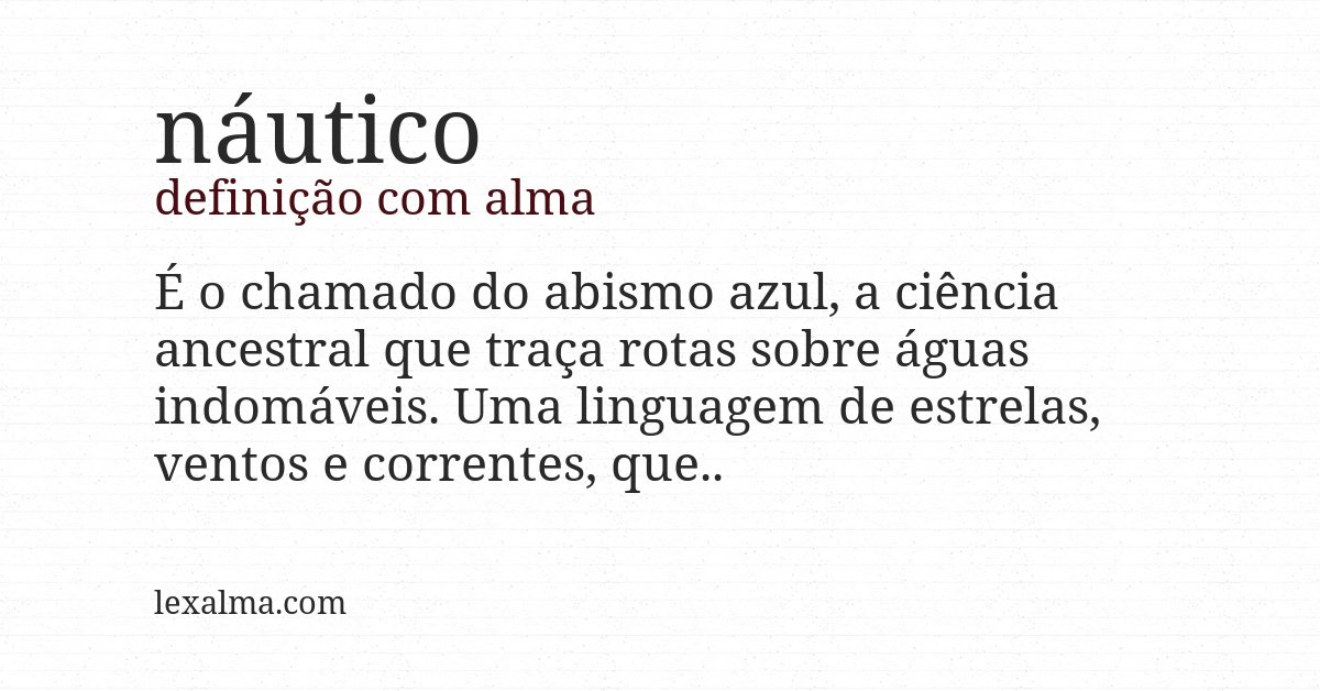 Definição com alma de náutico