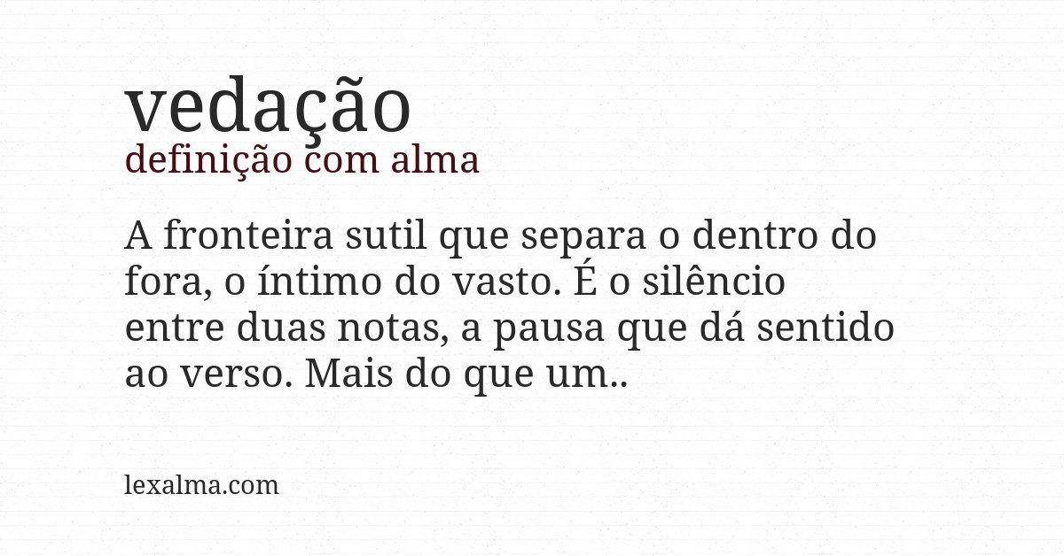 Definição com alma de vedação