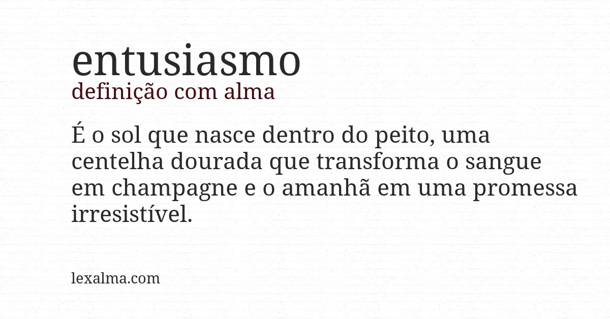 Definição com alma de entusiasmo