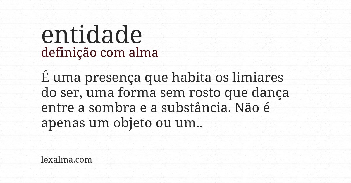 Definição com alma de entidade