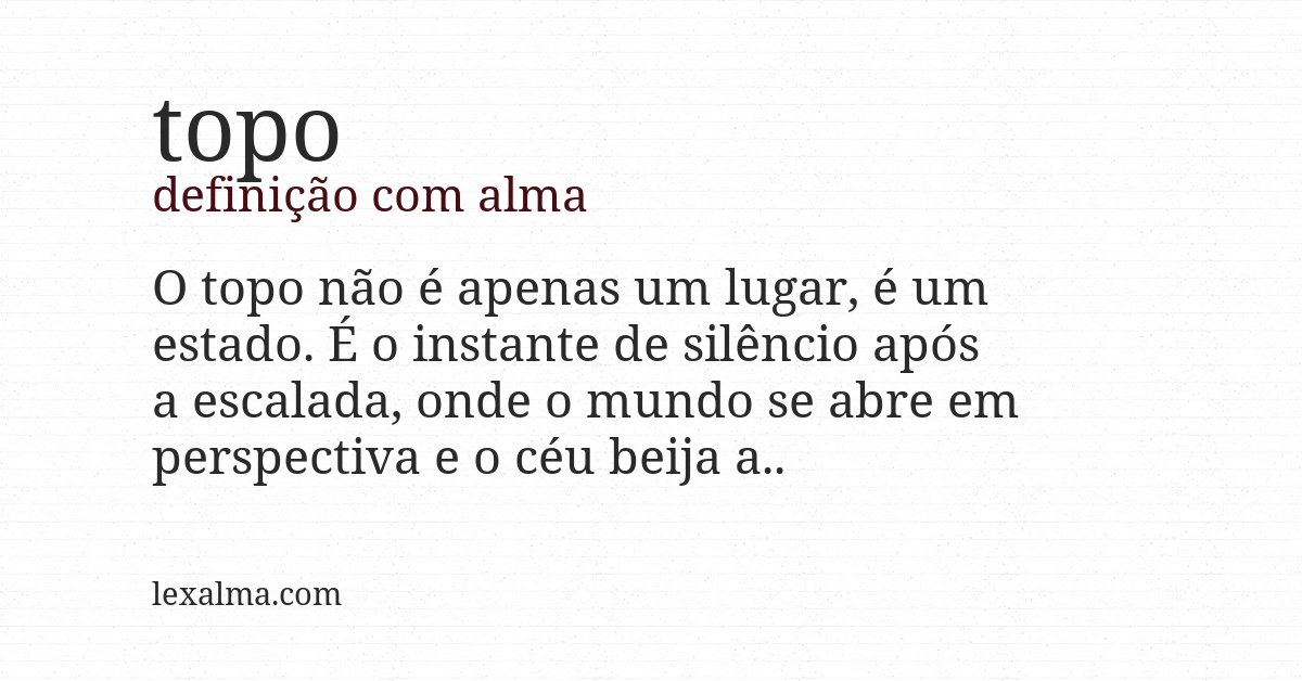 Definição com alma de topo