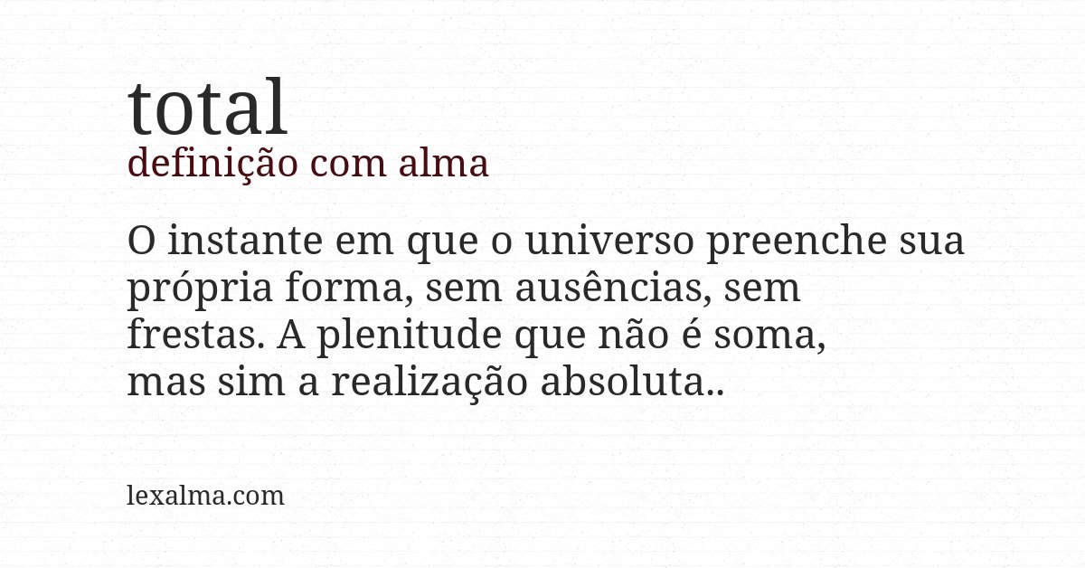 Definição com alma de total