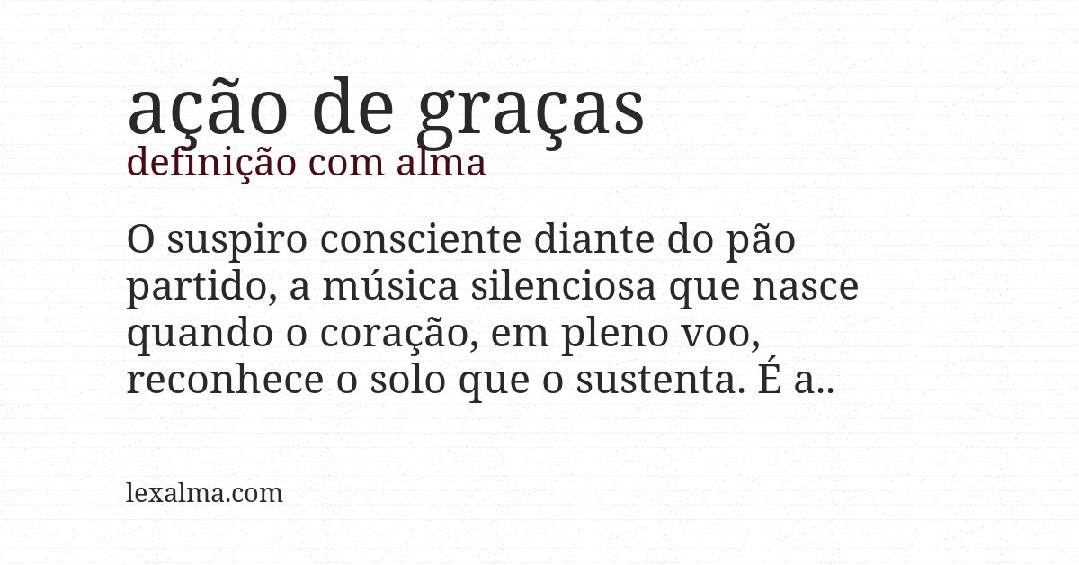 Definição com alma de ação de graças