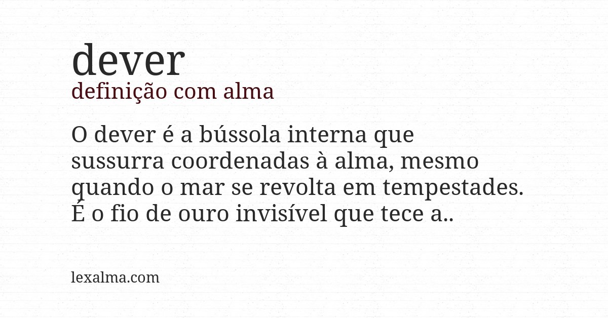 Definição com alma de dever