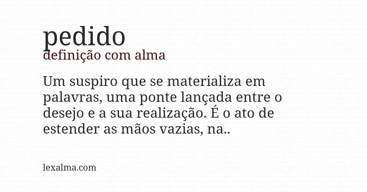 Definição com alma de pedido