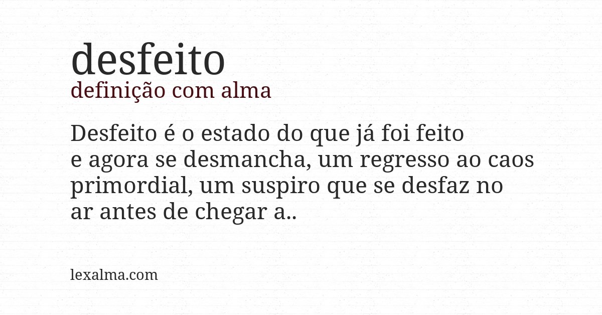 Definição com alma de desfeito