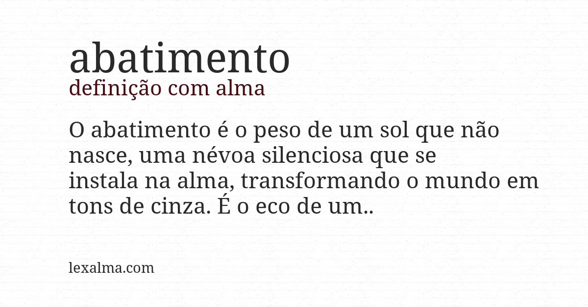 Definição com alma de abatimento