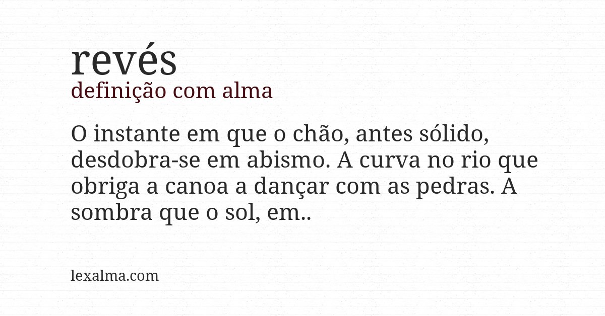 Definição com alma de revés