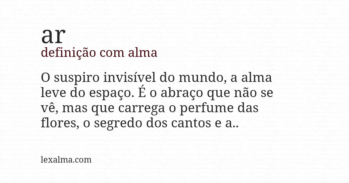 Definição com alma de ar
