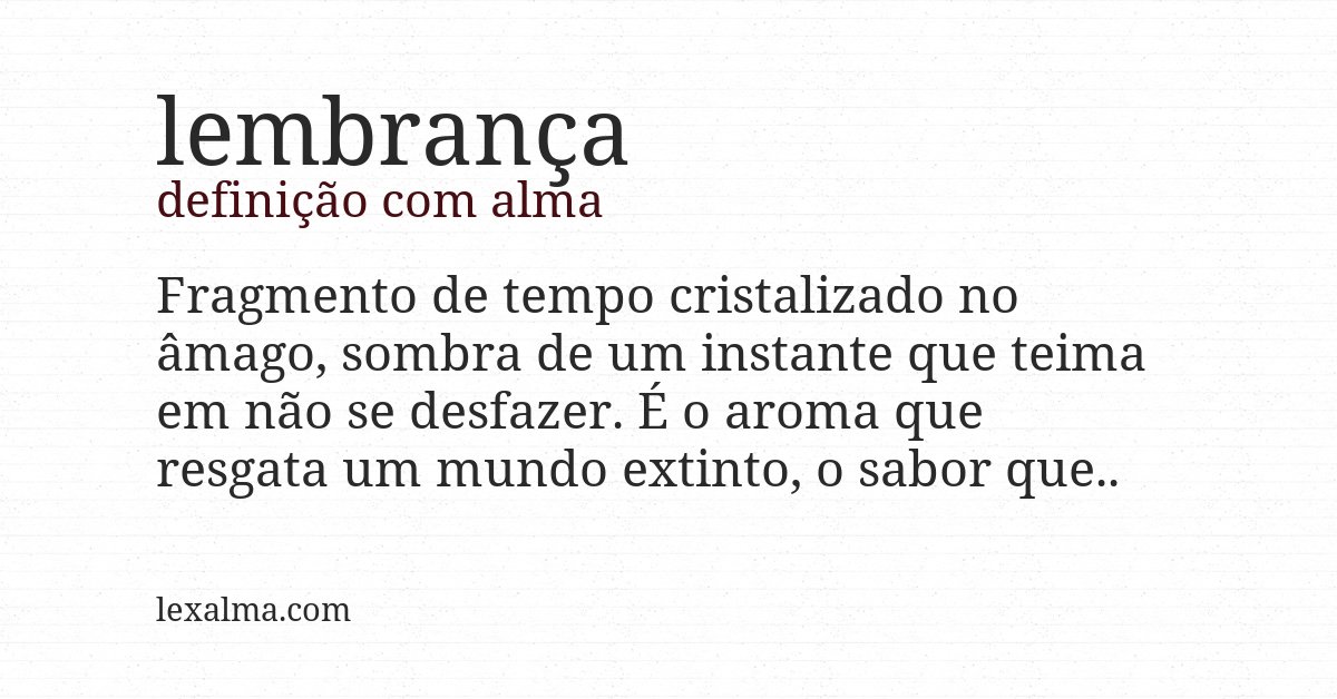 Definição com alma de lembrança