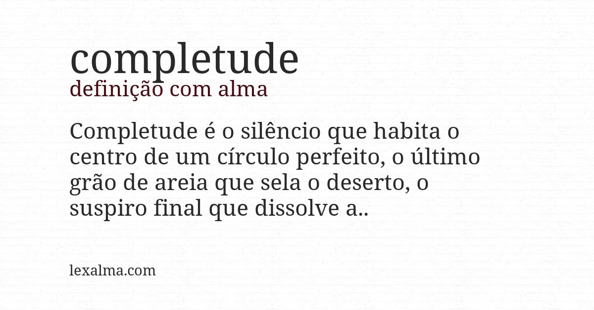 Definição com alma de completude