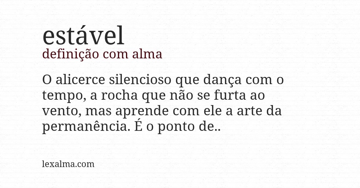 Definição com alma de estável